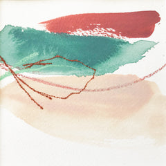Color Study in Green Peach and Red
