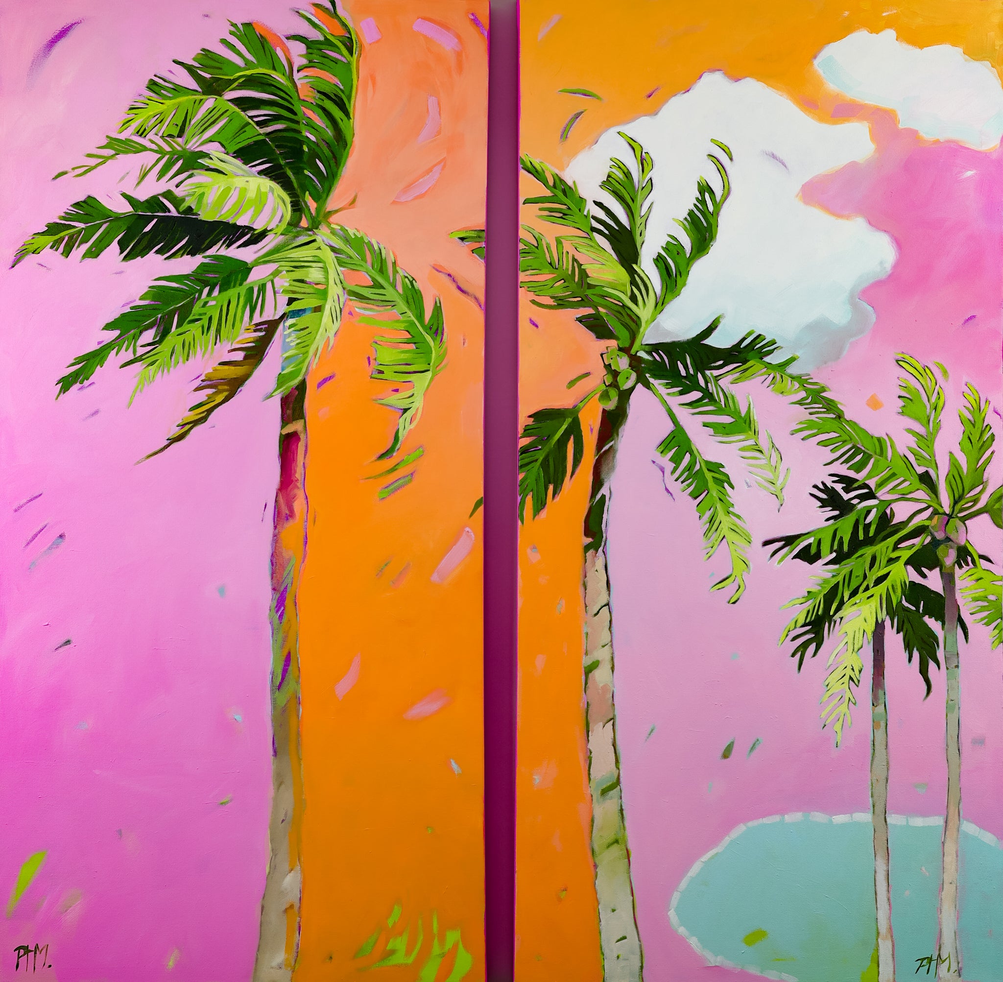 South Beach Breezy Diptych